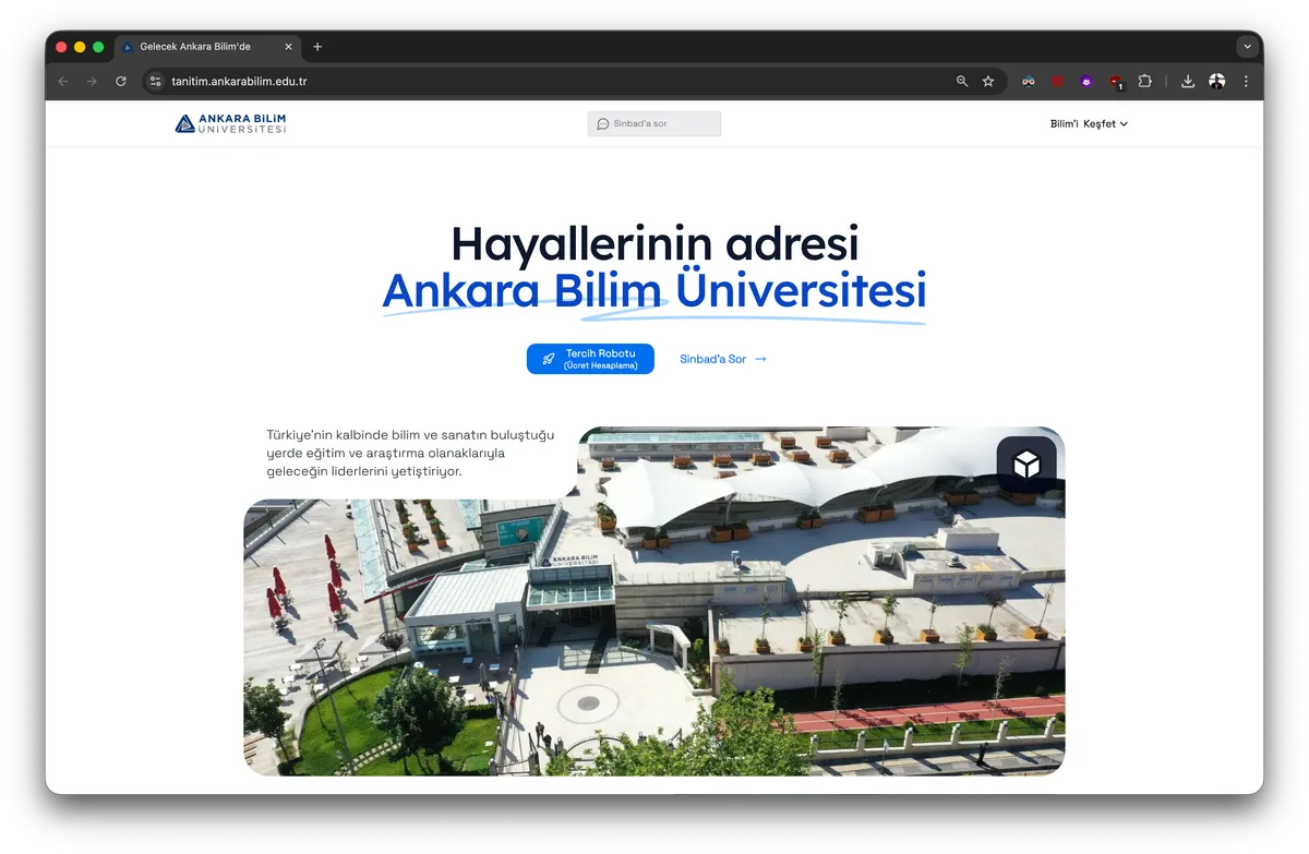 Ankara Bilim University Promo Website